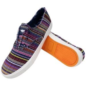 New Rocket Dog Women's Afina Sneaker Multi Aloe Stripe Colorful Slip On 8.5